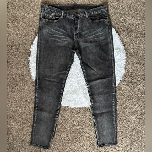 MNML Jeans Button Fly Zipped Ankles Black Mens Size 40 - Picture 1 of 8